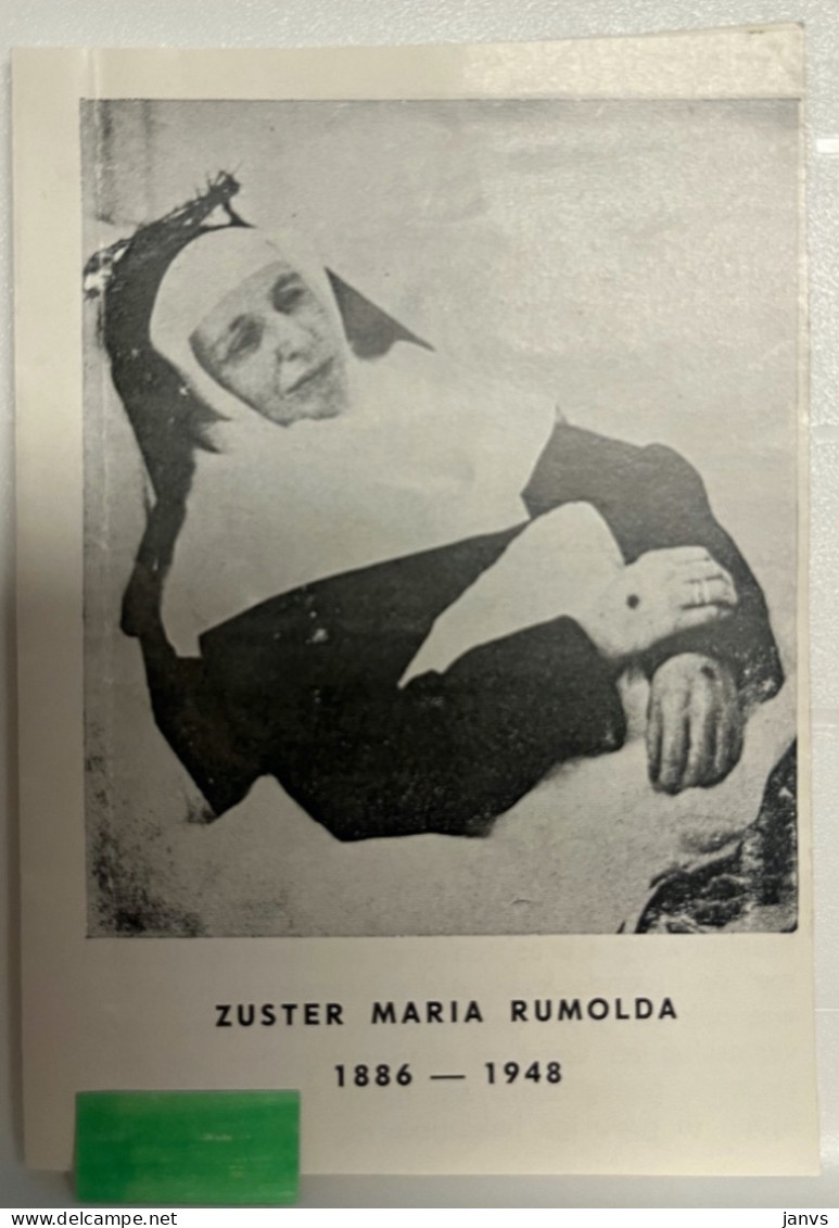 Devotie DP -  Overlijden Zuster Maria Rumolda - Van Beek - Zondereigen 1886 - Herentals 1948 - Esquela