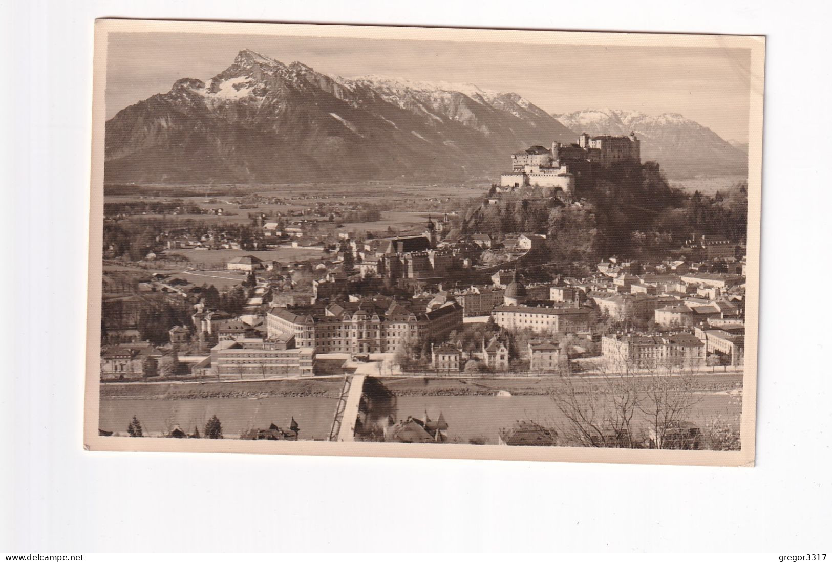 E6198) SALZBURG - Toille Ansicht Von Oben über Brücke Auf Stadt U. Festung Gesehen ALT ! - Salzburg Stadt