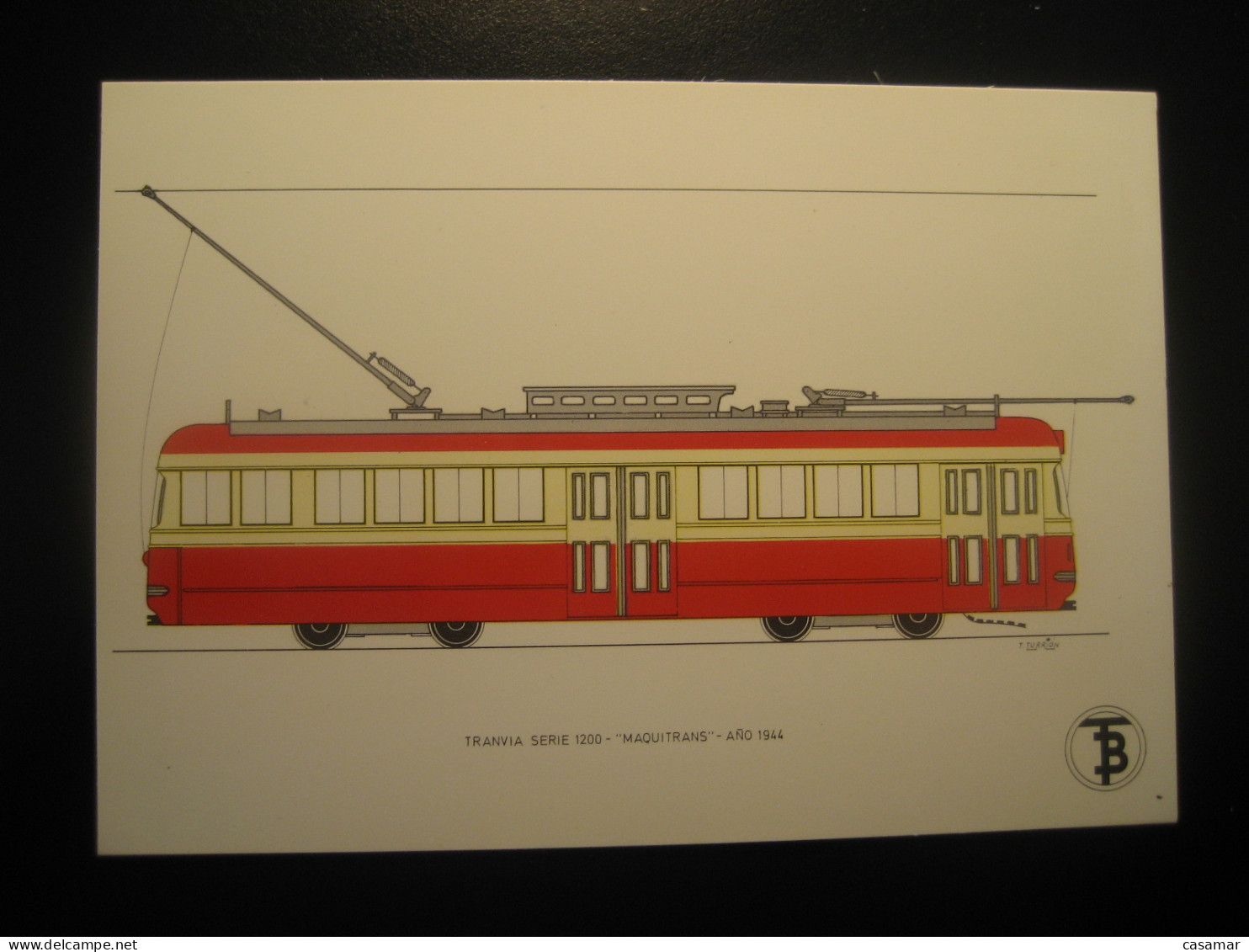 Tranvia Serie 1200 Maquitrans 1944 Tram Tramway Postcard SPAIN Barcelona TB - Tram