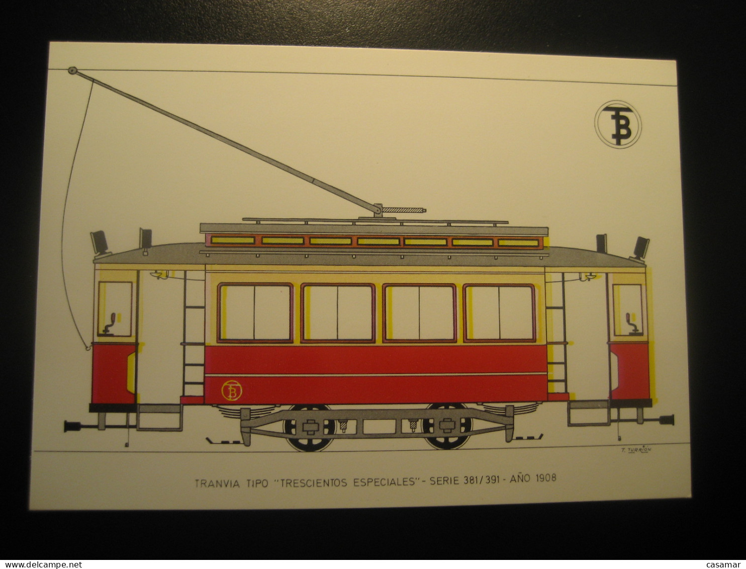 Tranvia 300 Especiales 1908 Tram Tramway Postcard SPAIN Barcelona TB - Tramways