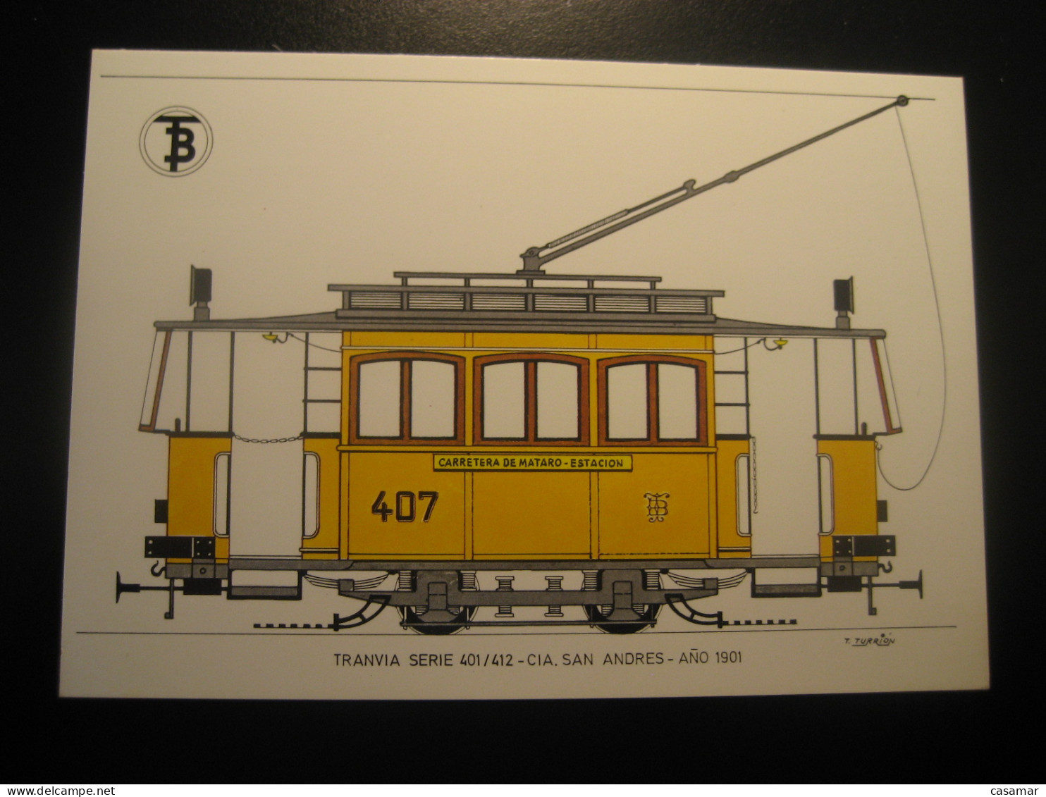 Tranvia Cia. SAN ANDRES 1901 Carretera De Mataro - Estacion Tram Tramway Postcard SPAIN Barcelona TB - Tramways