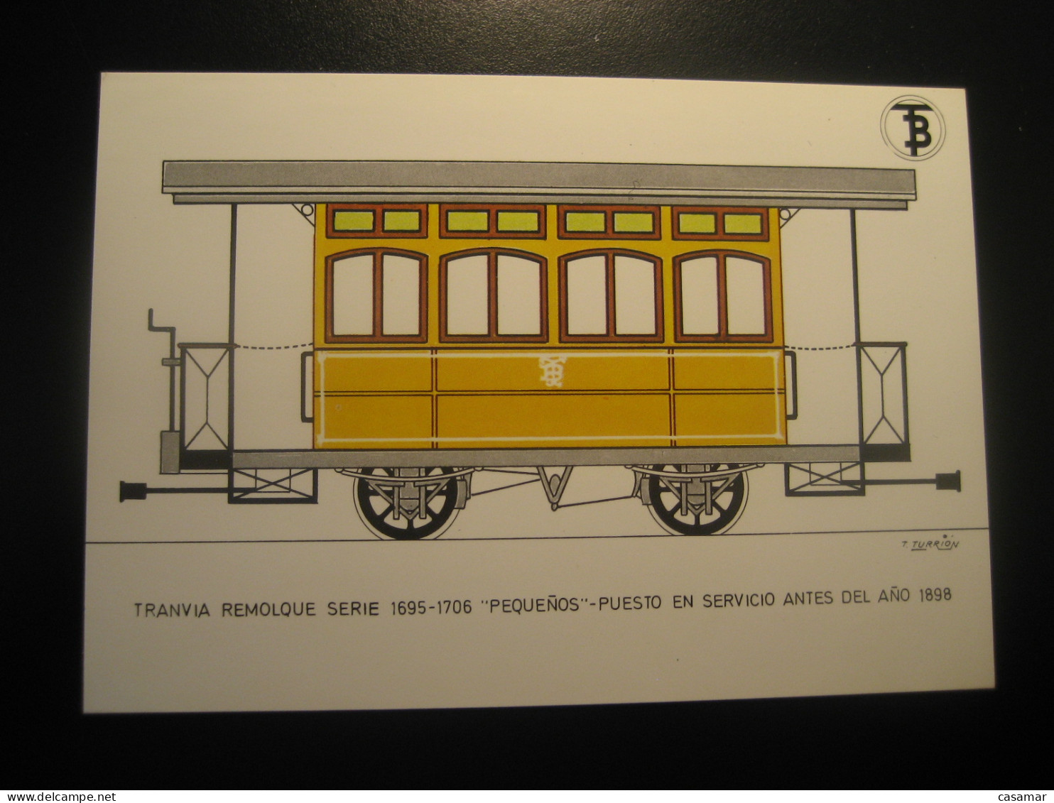Tranvia Remolque Pequeños Antes 1898 Tram Tramway Postcard SPAIN Barcelona TB - Tranvía