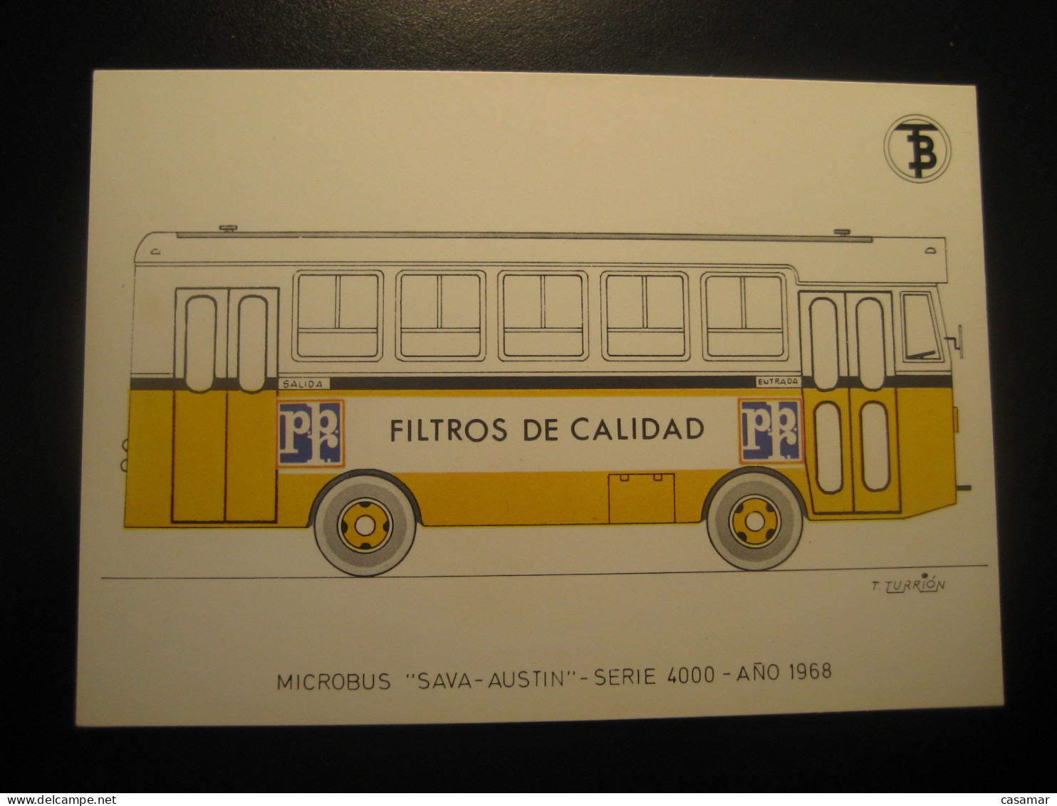 MICROBUS Sava - Austin 1968 Advertising PBR FILTROS DE CALIDAD Bus Coach Autobus Postcard SPAIN Barcelona TB - Bus & Autocars