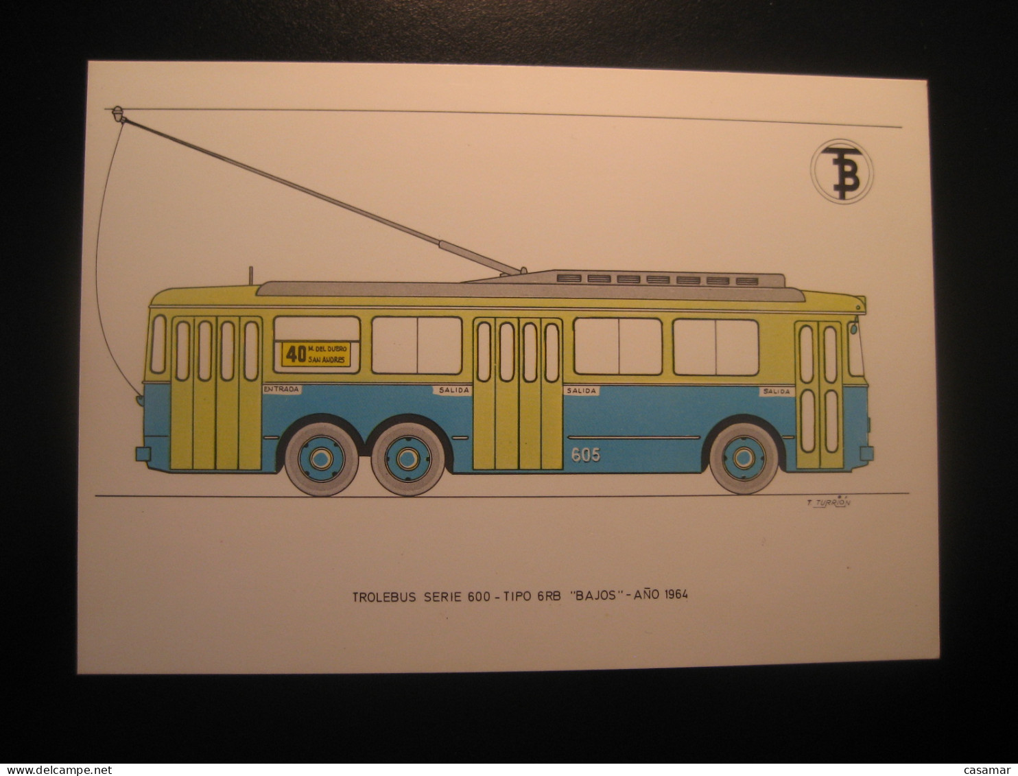 TROLEBUS 6RB Bajos 1964 Trolley Bus Coach Autobus Postcard SPAIN Barcelona TB - Autobús & Autocar