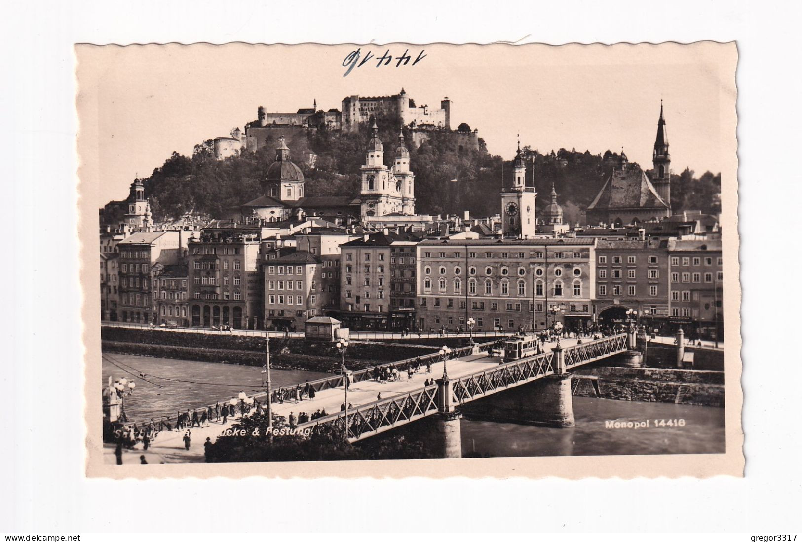 E6200) SALZBURG - Staatsbrücke Mit Tramway U. Festung ALT! FOTO AK - Salzburg Stadt