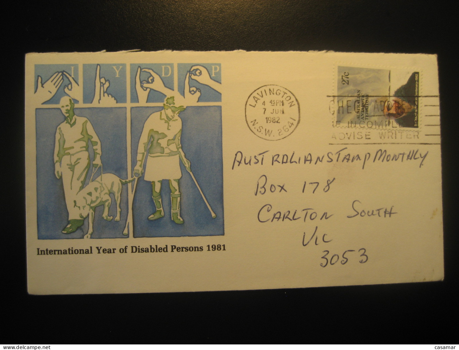 LAVINGTON 1982 Douglas Mawson Explorer Cancel Cover AAT Australian Antarctic Territory Antarctics Antarctica - Cartas & Documentos