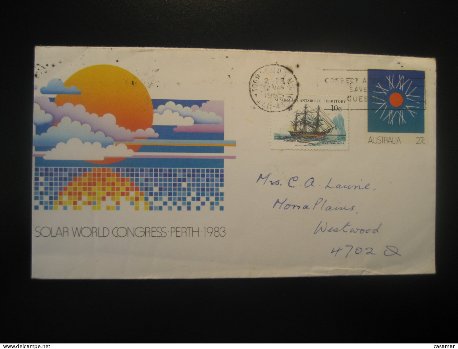 TOOWOMBA 1985 H. M. S. Challenger Ship Cancel Cover AAT Australian Antarctic Territory Antarctics Antarctica Australia - Briefe U. Dokumente