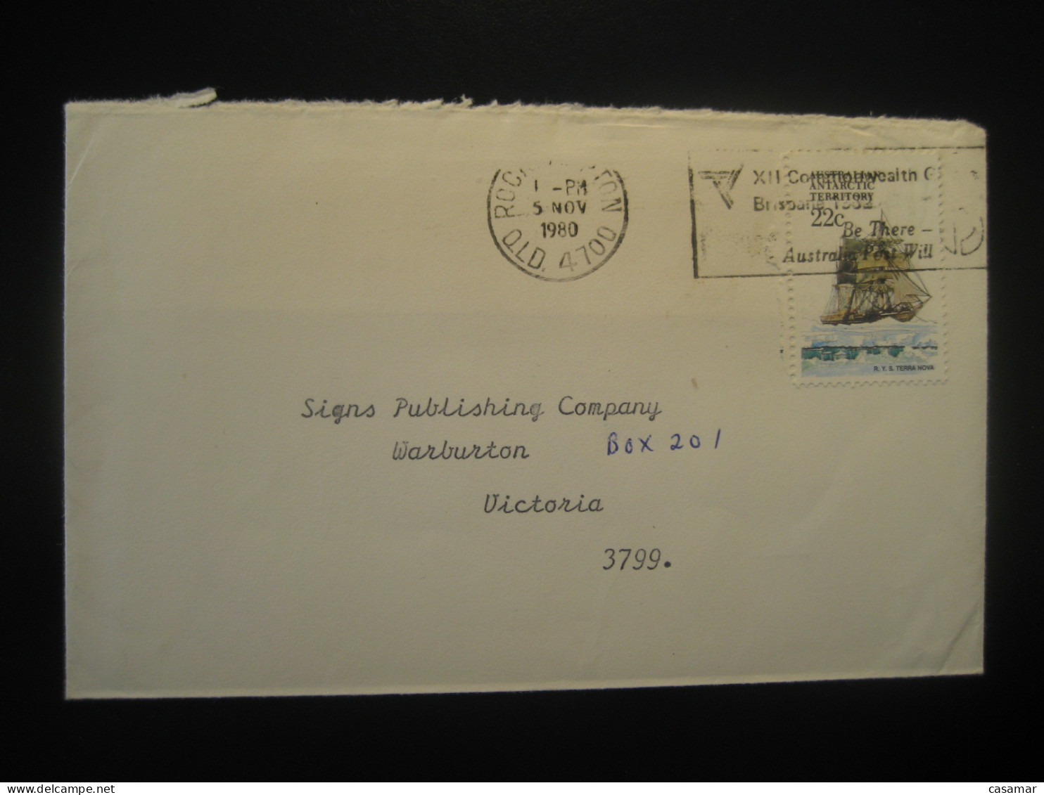 ROCKHAMPTON 1980 R.Y.S. Terra Nova Ship Cancel Cover AAT Australian Antarctic Territory Antarctiqu Antarctica Australia - Lettres & Documents