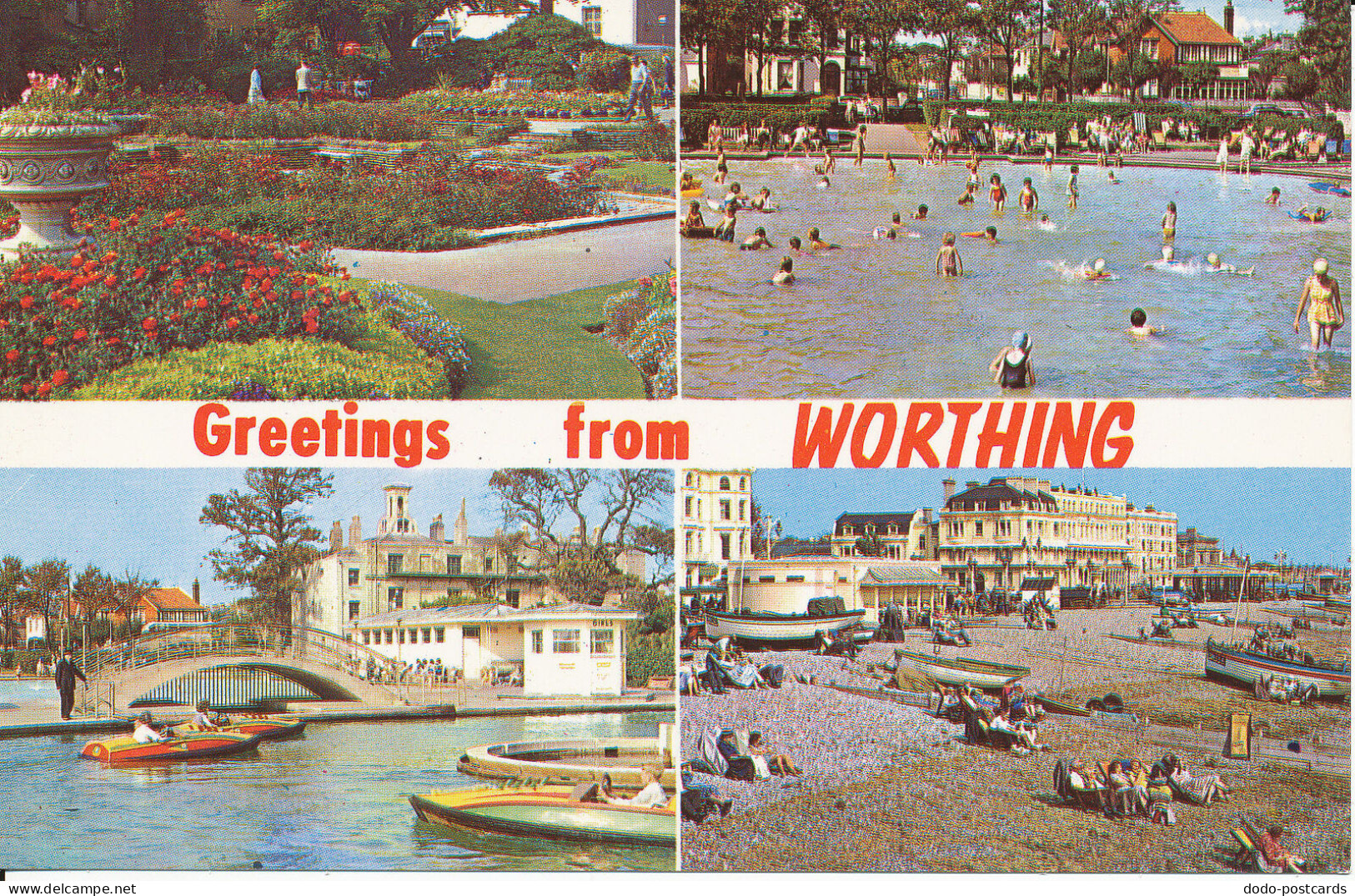 PC36370 Greetings From Worthing. Multi View. Roberts And Wrate. Plastichrome - World