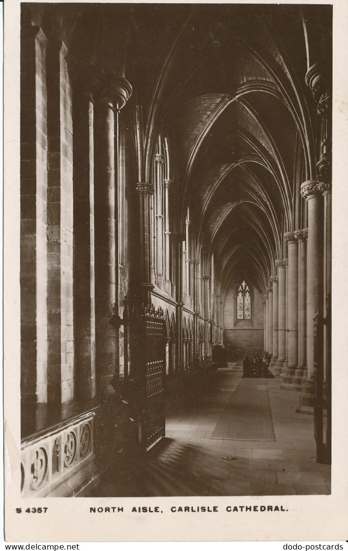 PC35762 North Aisle. Carlisle Cathedral. Kingsway. RP. 1909 - World