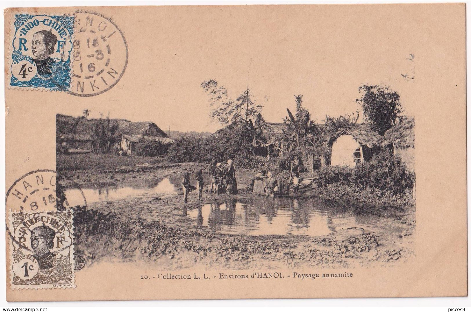 1916 Indochine Picture Postcard From HANOI To PARIS - Lettres & Documents