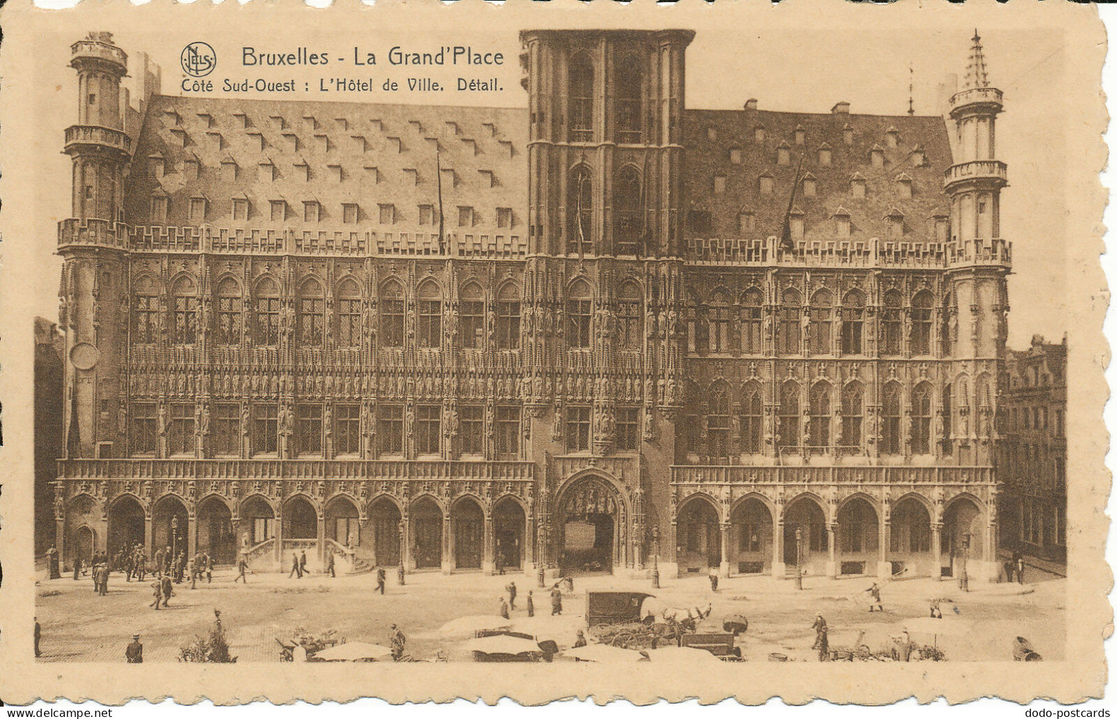 PC37728 Bruxelles. La Grand Place. Cote Sud Ouest. L Hotel De Ville. Detail. Ern - Wereld