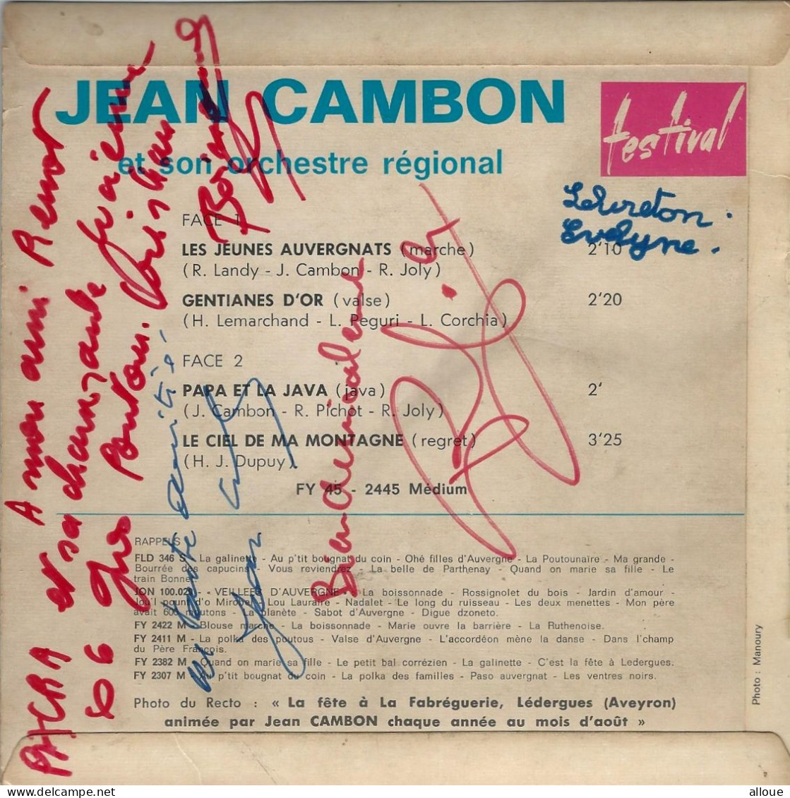 JEAN CAMBON - FR EP -  PAPA ET LA JAVA  + 3 - World Music