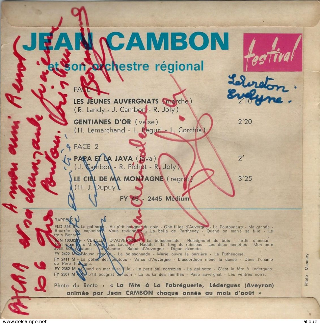 JEAN CAMBON - FR EP -  PAPA ET LA JAVA  + 3 - Musiche Del Mondo