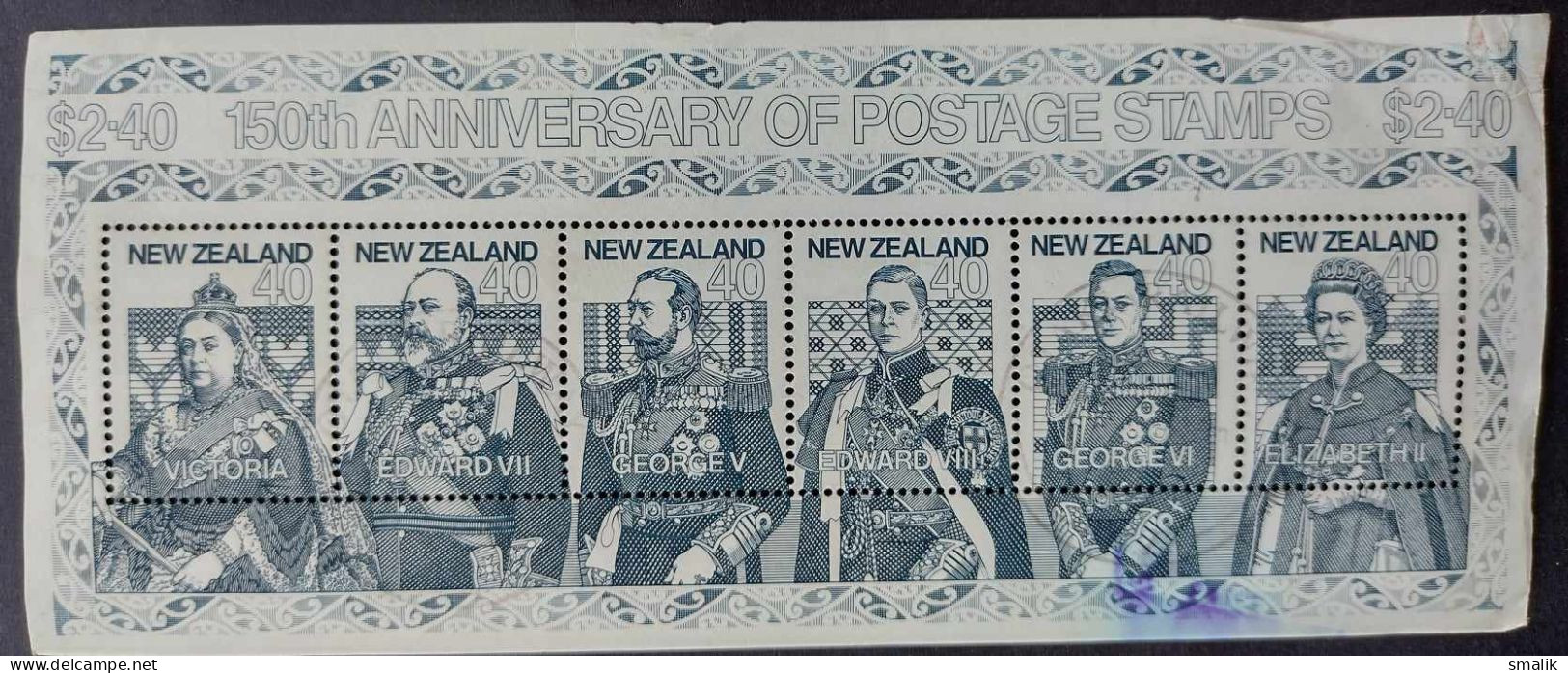 NEW ZEALAND 1990 - 150th Anniversary Of Postage Stamps, Victoria Edward George Elizabeth, Miniature Sheet, Good Used - Oblitérés