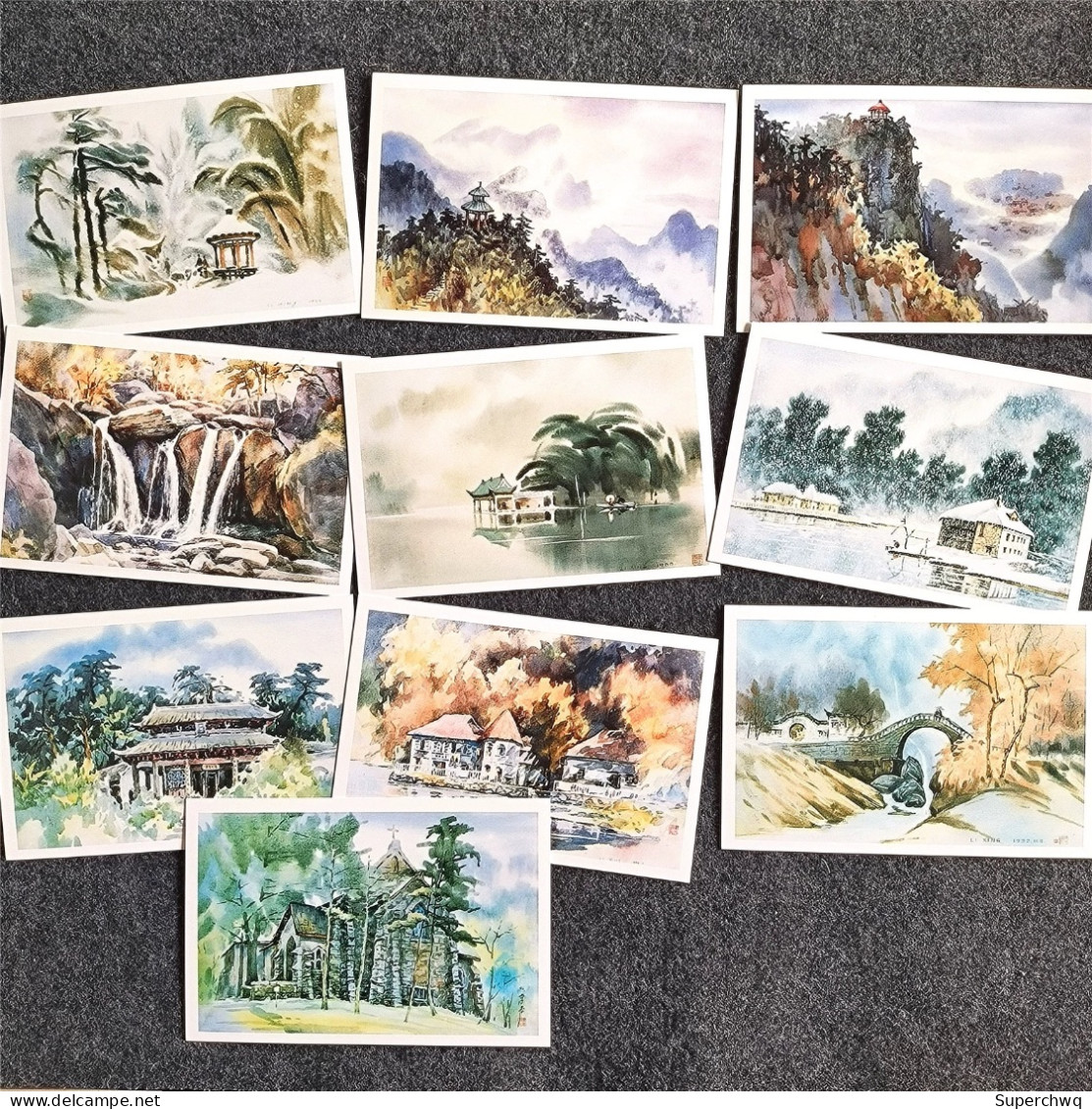 China Postcard 10 Watercolor Postcards Featuring The Scenery Of Mount Lu - Cina