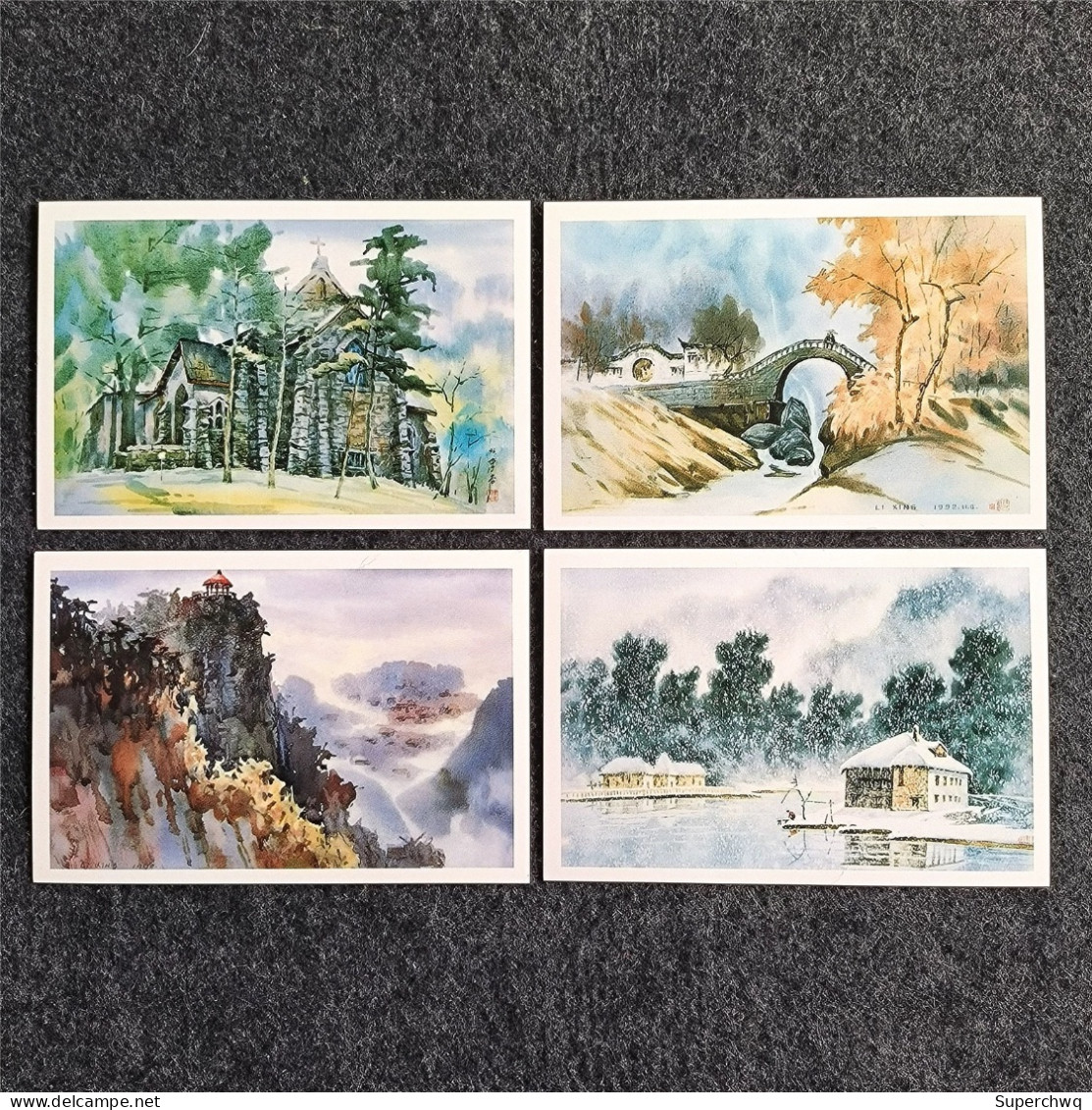 China Postcard 10 Watercolor Postcards Featuring The Scenery Of Mount Lu - China