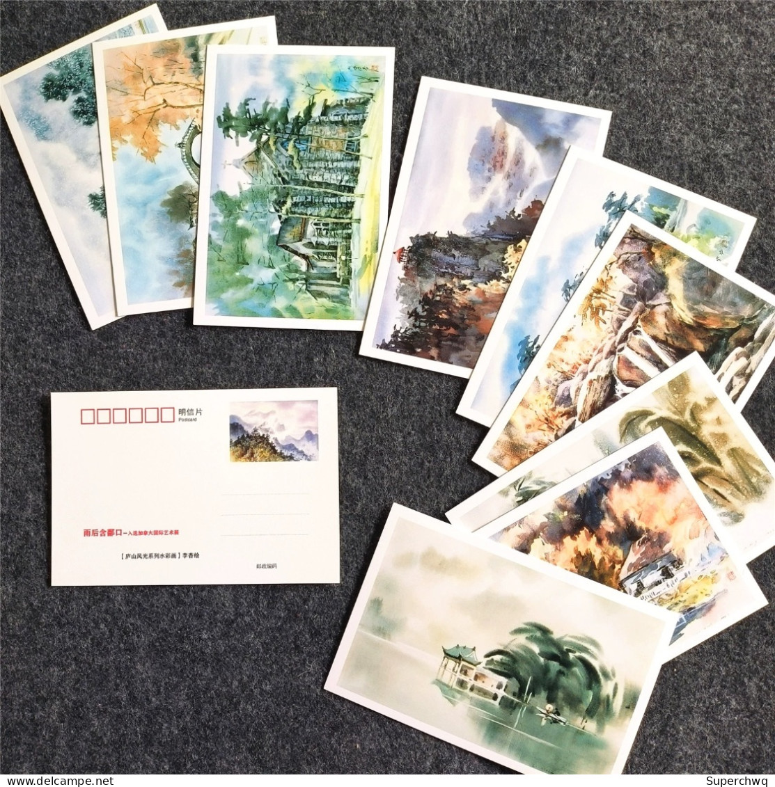 China Postcard 10 Watercolor Postcards Featuring The Scenery Of Mount Lu - Cina