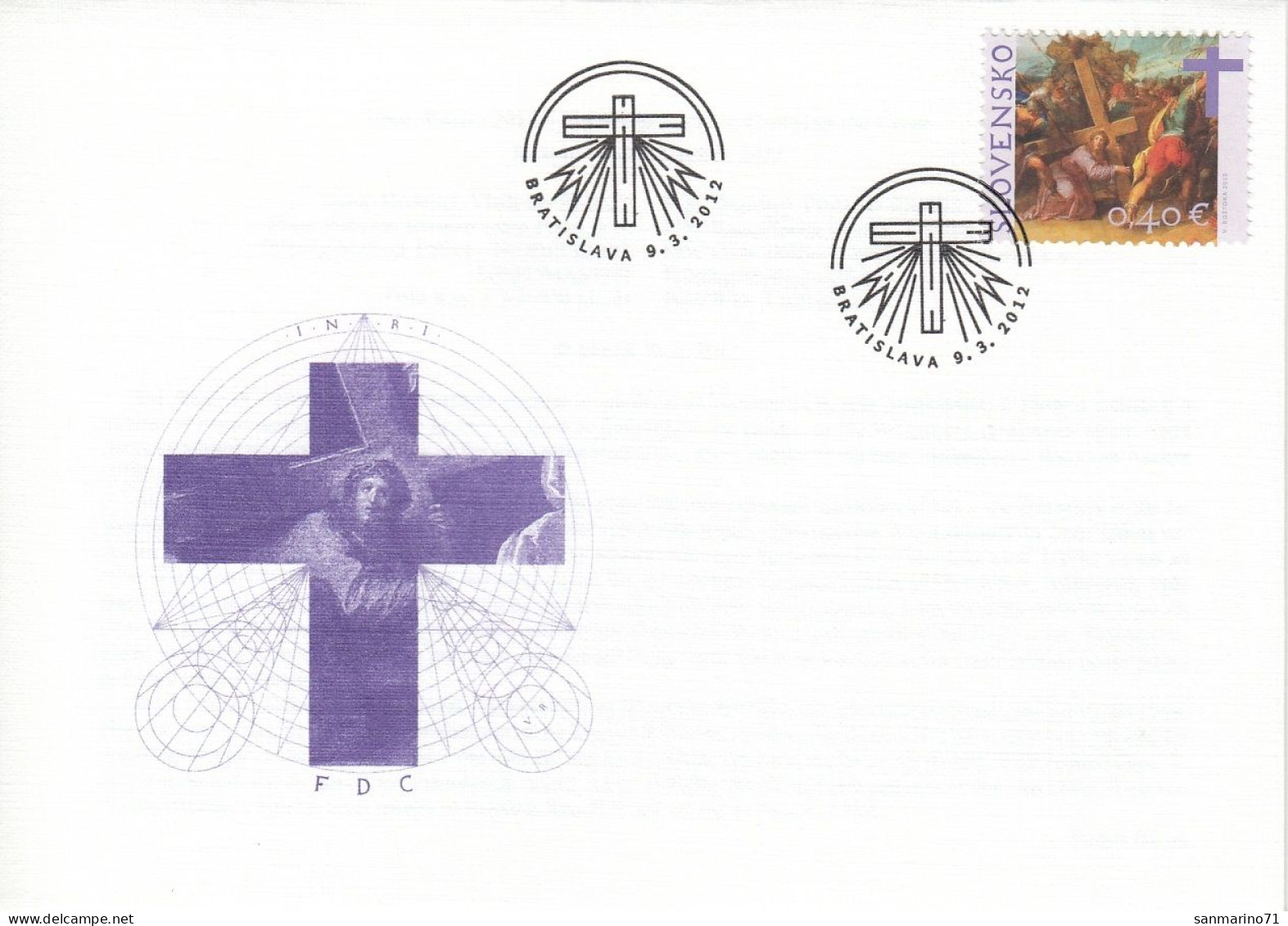 FDC SLOVAKIA 678,Easter 2012 - FDC