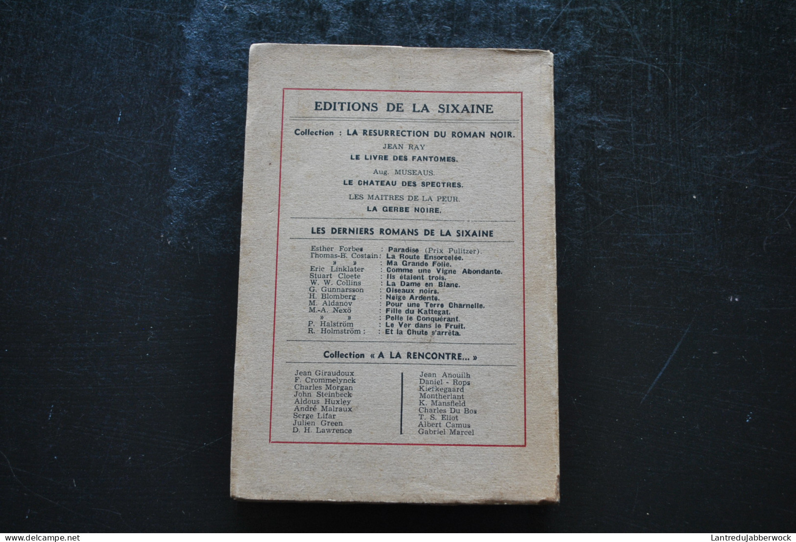 Jean Ray La Gerbe Noire  Edité Par LA SIXAINE, NIVELLES, 1947 EO Littérature Belge Fantastique - John Flanders De Kremer - Fantásticos