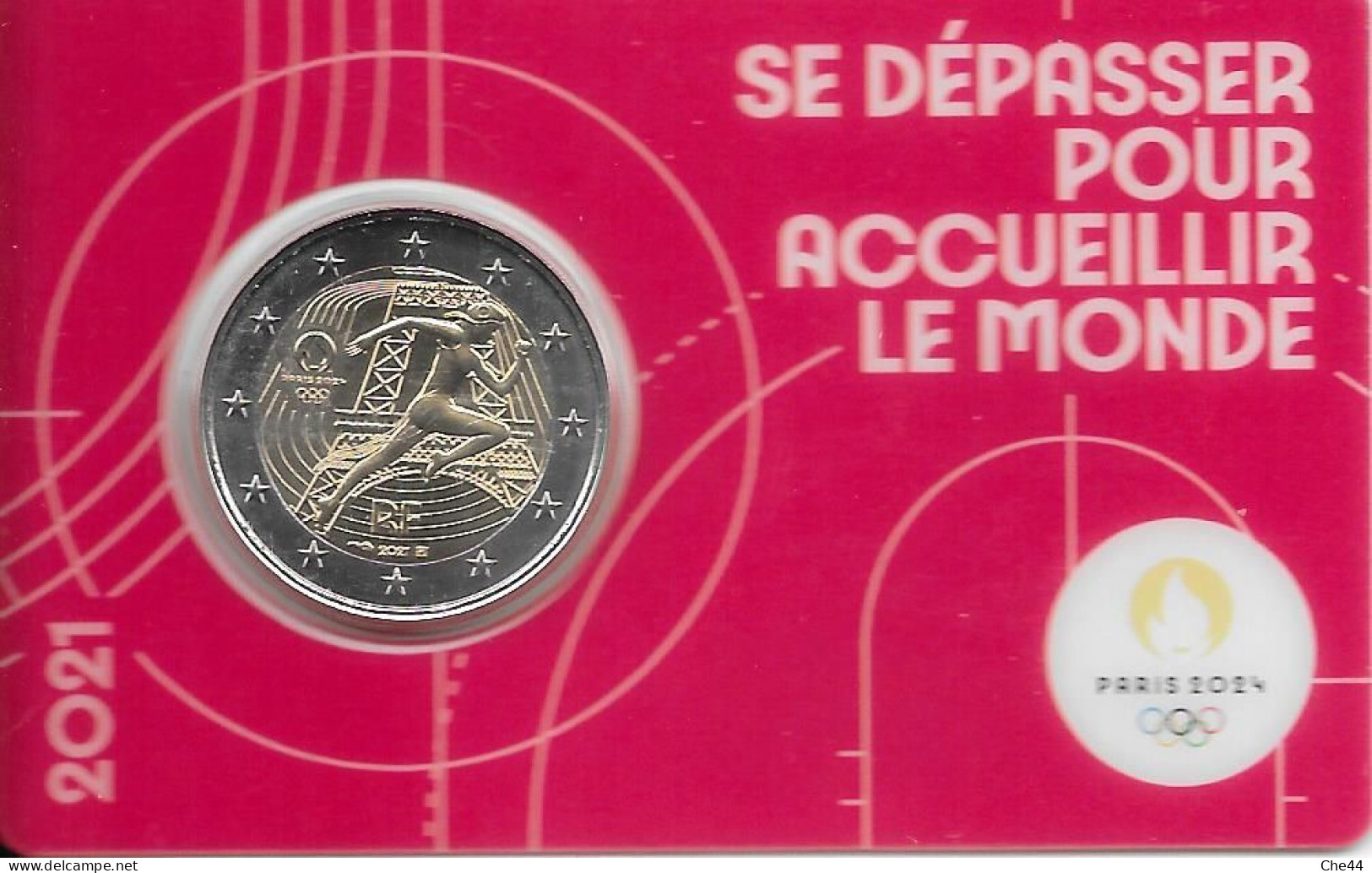 FRANCE : JO Paris 2024 : BU 2021 : 2 Euros Commémorative. (Coincard) - Francia