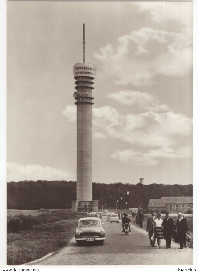 Schwerin: WARTBURG 311, MOPED - Neuerbauter Fernsehturm Mit Turmcafé  - (DDR) - Voitures De Tourisme