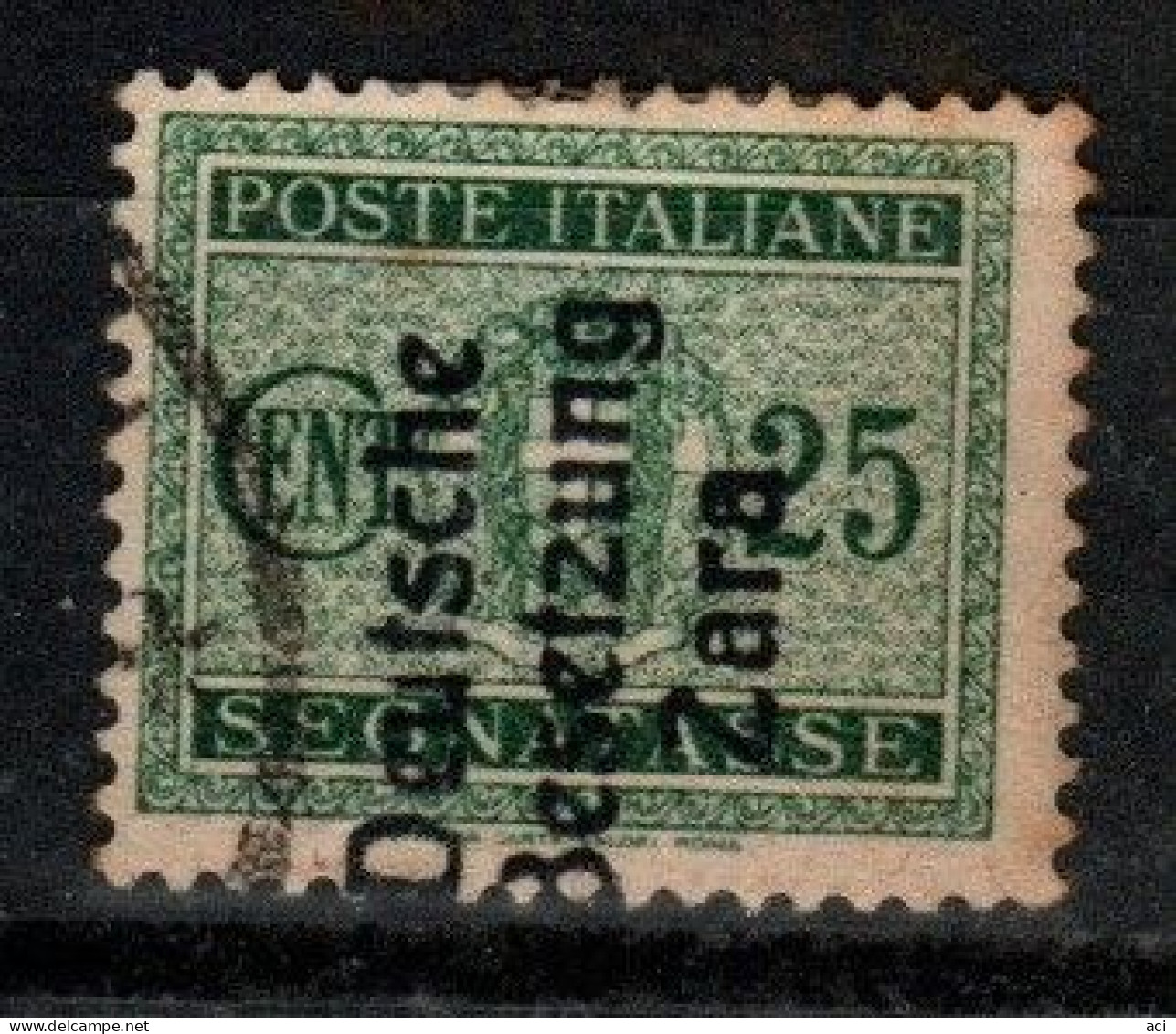 Zara S 4 1943 Postage Due 25c Green,, Used,toning - Occup. Iugoslava: Litorale Sloveno