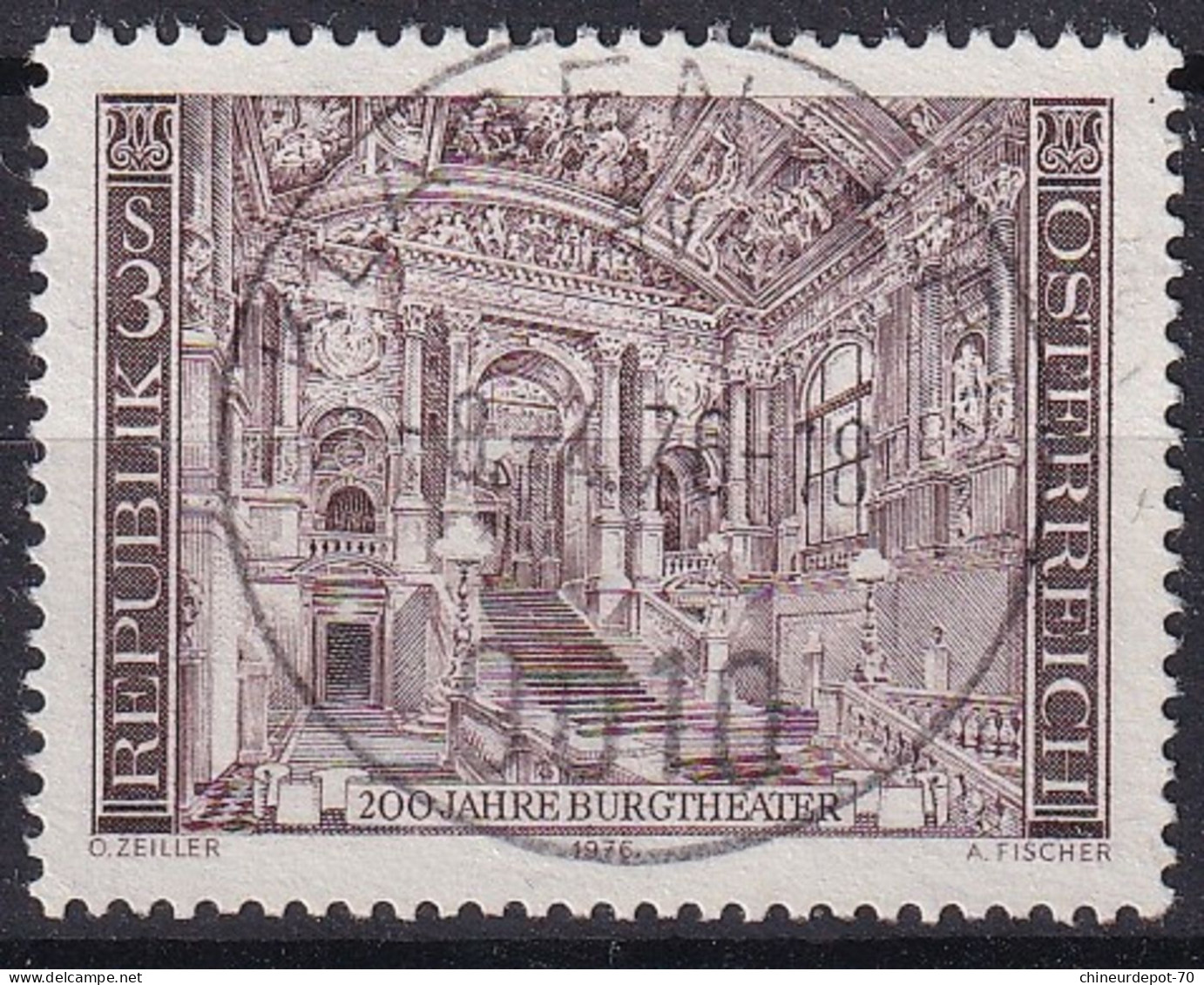 O.ZEILLER 200 JAHRE BURGTHEATER A. FISCHER ÖSTERREICH 1976 Klagenfurt 9010 - Oblitérés