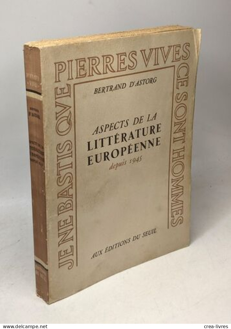 Aspects De La Litterature Européenne Depuis 1945 - Autres & Non Classés