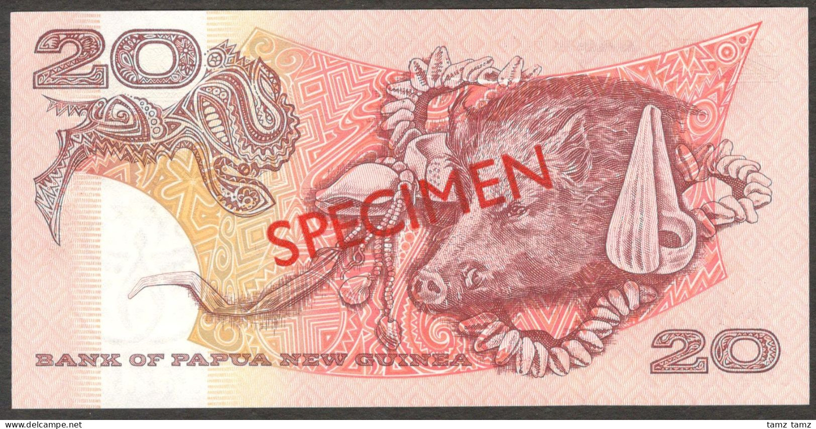 Papua New Guinea 20 Kina P-10es 2002 Specimen CA02 000000 UNC - Papoea-Nieuw-Guinea