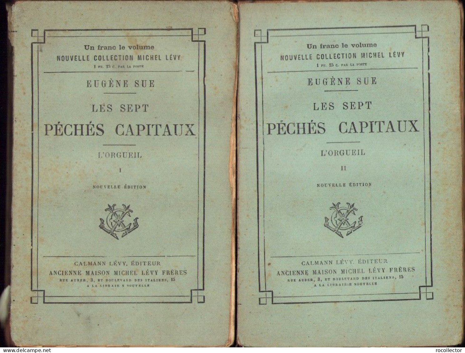 Les Sept Péchés Capitaux L’orgueil Par Eugen Sue 1887 Tome I+II C4121N - Alte Bücher