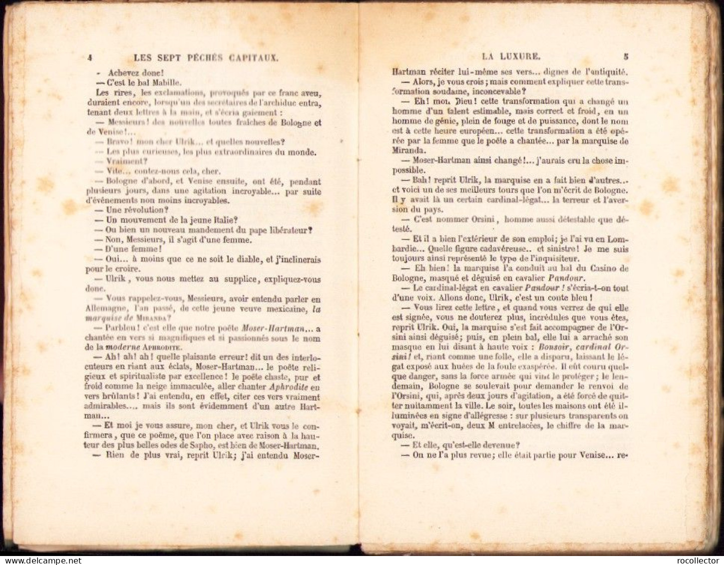 Les Sept Péchés Capitaux La Luxure La Paresse Par Eugen Sue 1887 C4120N - Alte Bücher