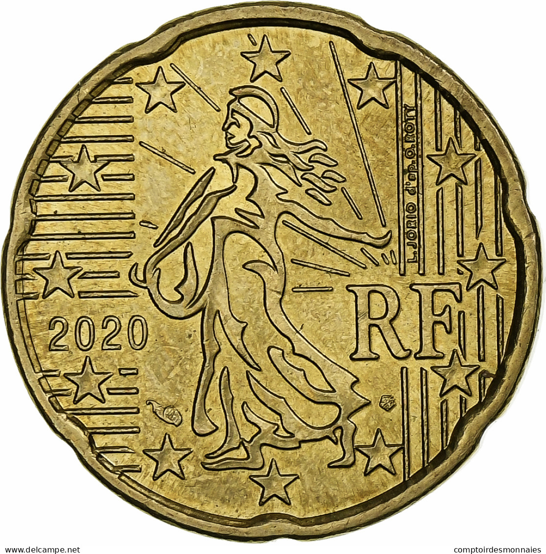 France, 20 Euro Cent, 2020, Paris, Laiton, SUP, KM:255 - France