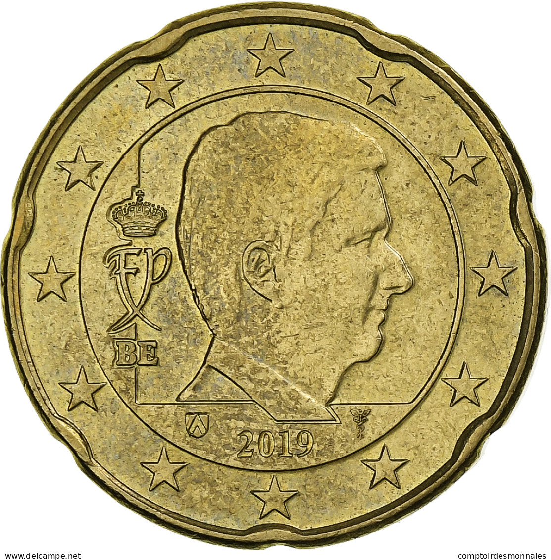 Belgique, Philippe, 20 Euro Cent, 2019, TTB+, Laiton, KM:335 - Belgien