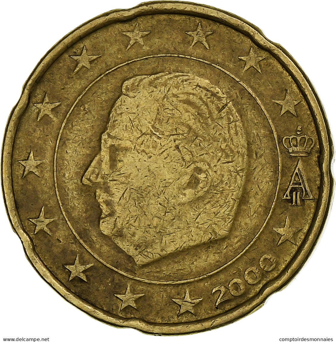 Belgique, Albert II, 20 Euro Cent, 2000, Bruxelles, TTB, Laiton, KM:228 - België