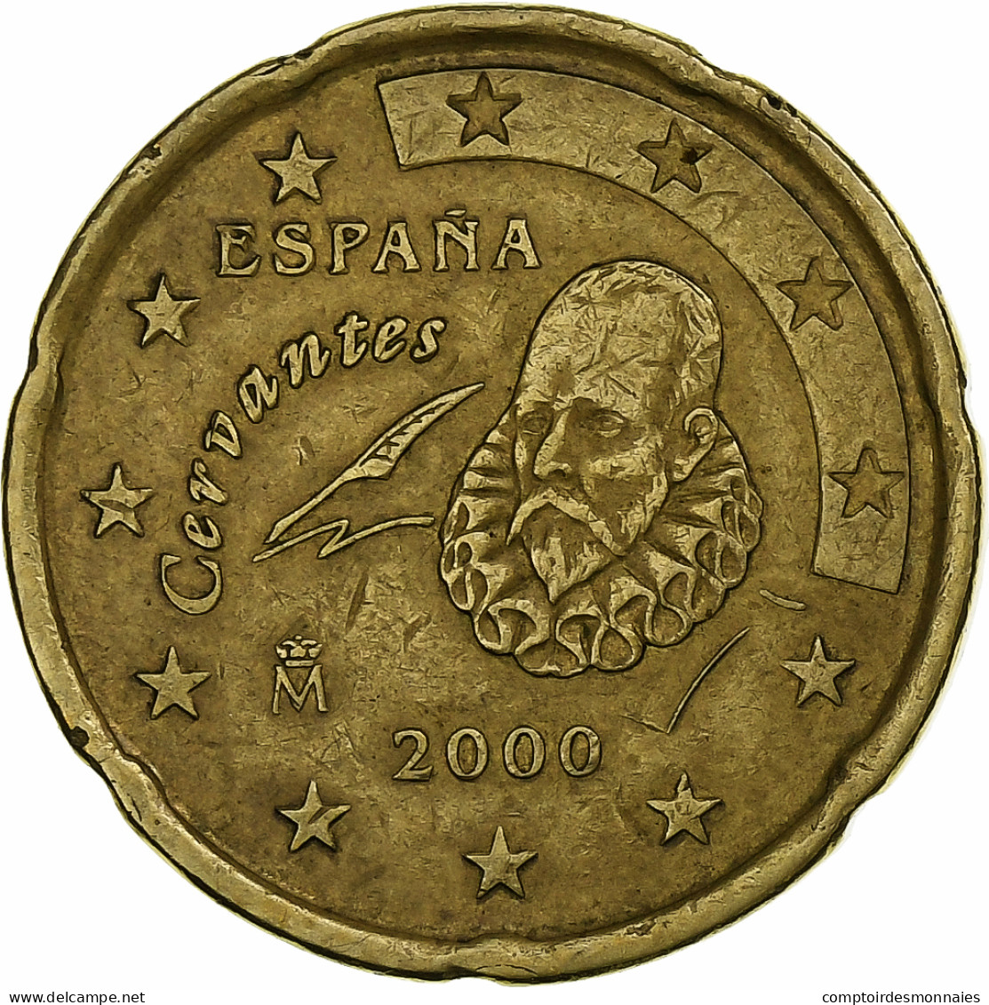 Espagne, Juan Carlos I, 20 Euro Cent, 2000, Madrid, TTB, Laiton, KM:1044 - Spagna