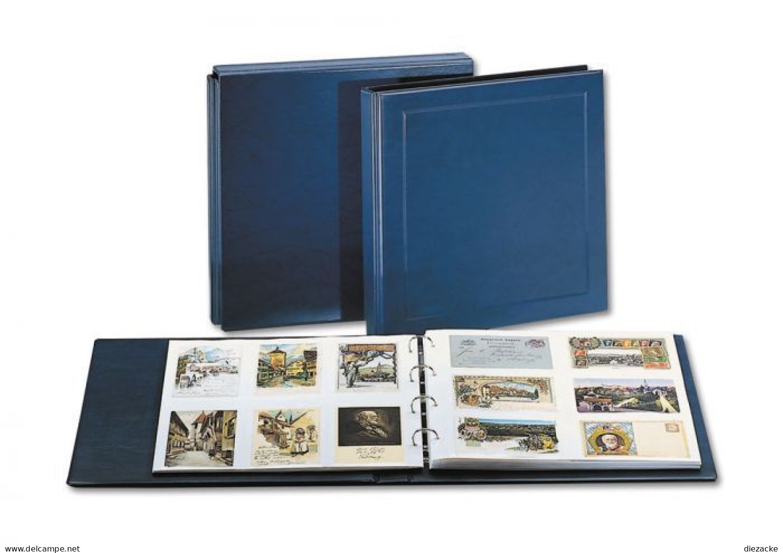 Safe Postkarten-Album Blau "Yokama" Mit 8 Weißen Blättern Nr. 6002 Neu (8023 - Reliures Et Feuilles