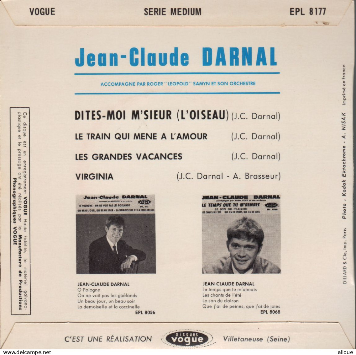 JEAN-CLAUDE DARNAL - FR EP - DITES-MOI M'SIEUR (L'OISEAU) - Sonstige - Franz. Chansons