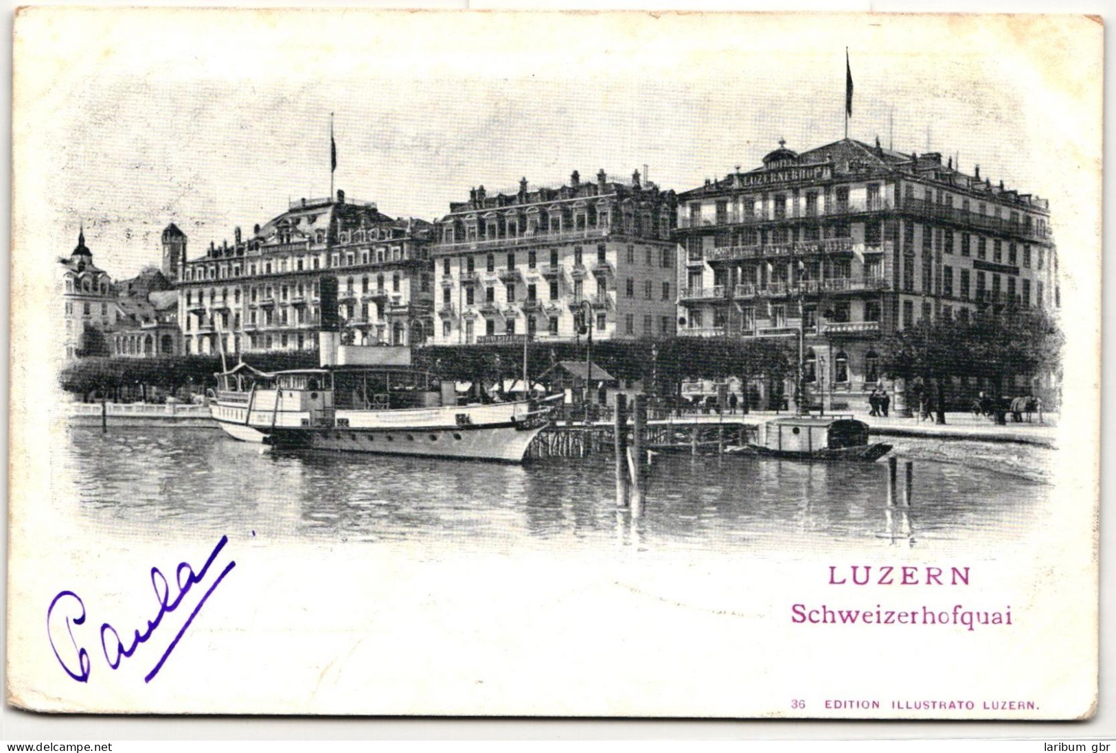 AK Luzern Schweizerhofquai 1902 Gebraucht #PN366 - Andere & Zonder Classificatie