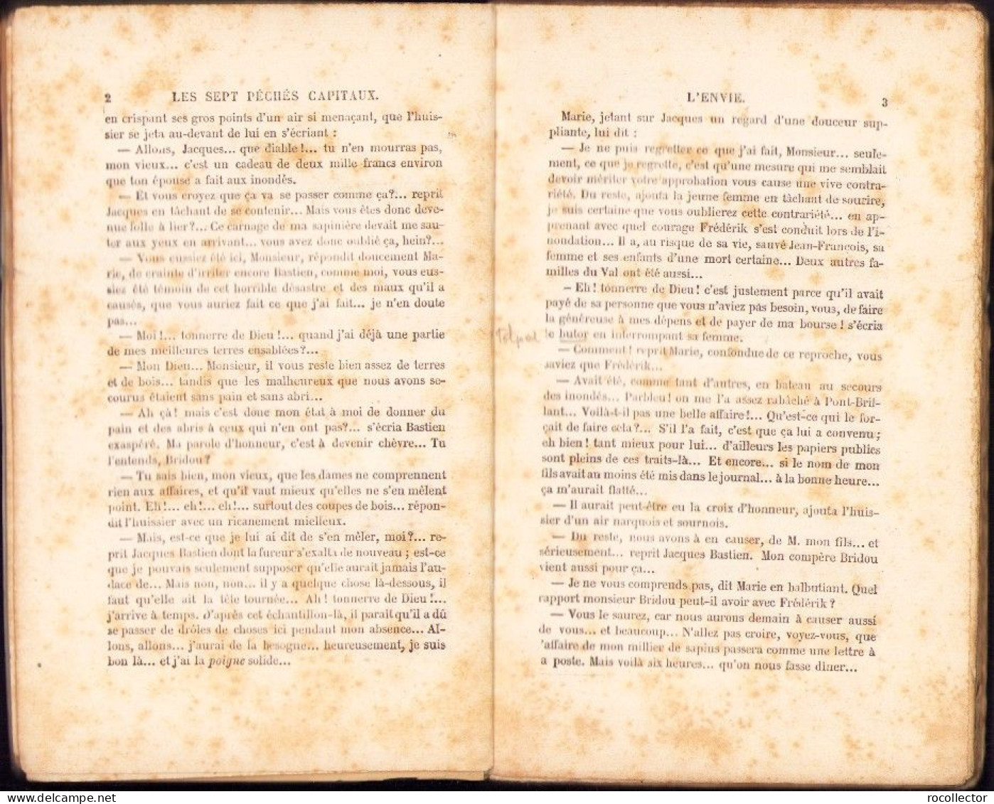 Les Sept Péchés Capitaux L’envie La Colére Par Eugen Sue 1885 Tome I + II C4118N - Livres Anciens