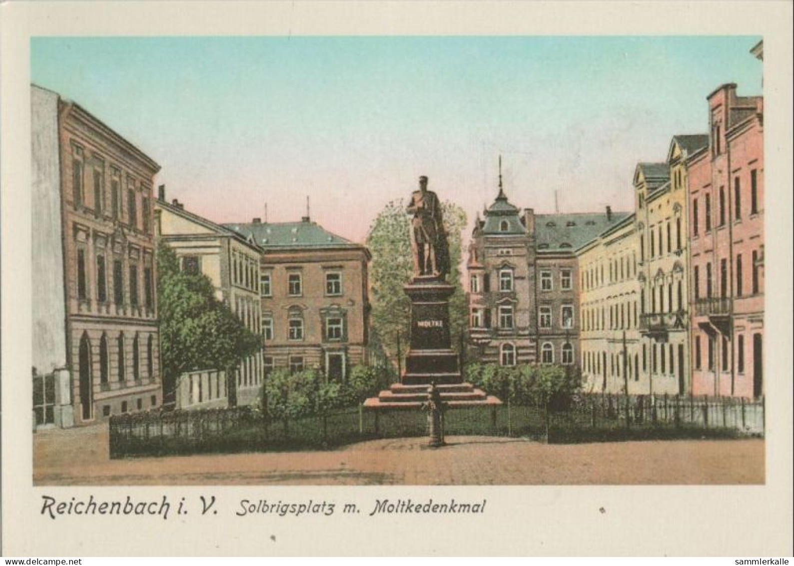 65660 - Reichenbach - [REPRO] - Solbrigsplatz Und Moltkedenkmal - Ca. 1985 - Reichenbach I. Vogtl.