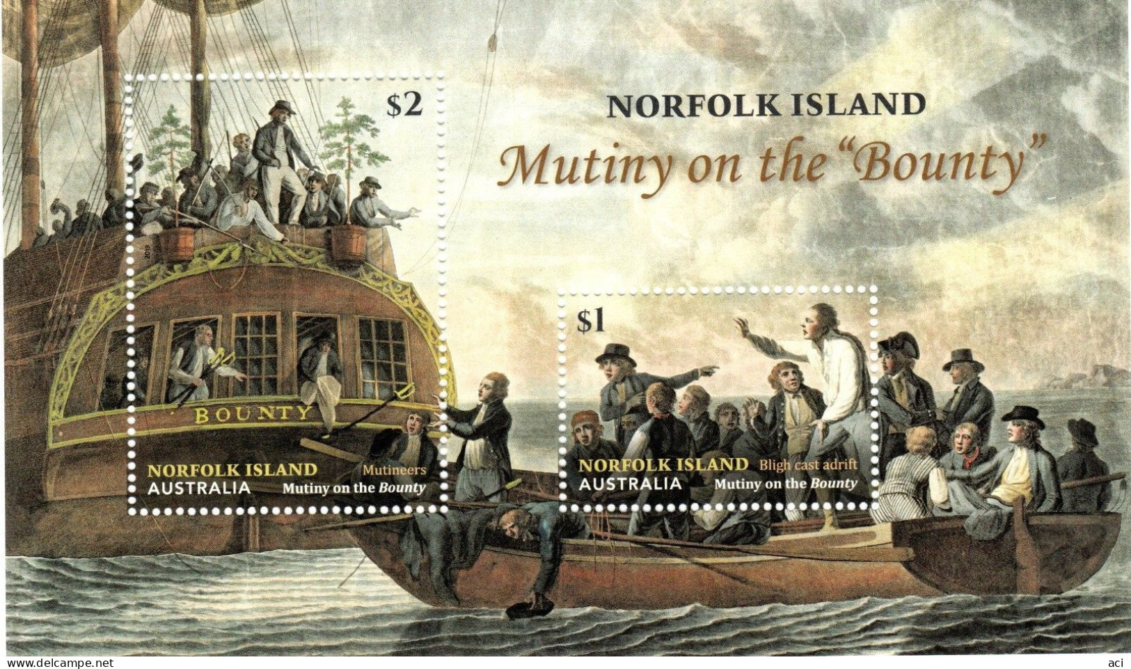 Norfolk Island 2017 Mutiny On Bounty,Miniature Sheet,Mint Never Hinged - Norfolk Eiland