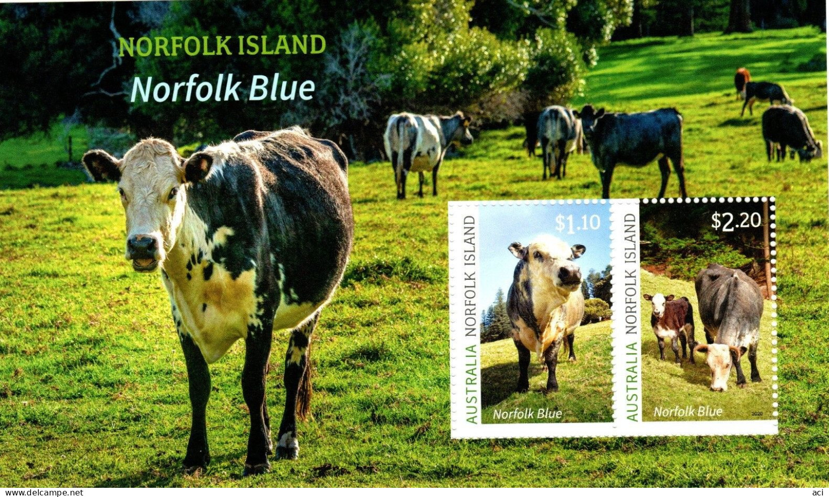 Norfolk Island ASC 1282MS 2020 Norfolk Blue Cow, Mini Sheet,mint Never Hinged - Ile Norfolk