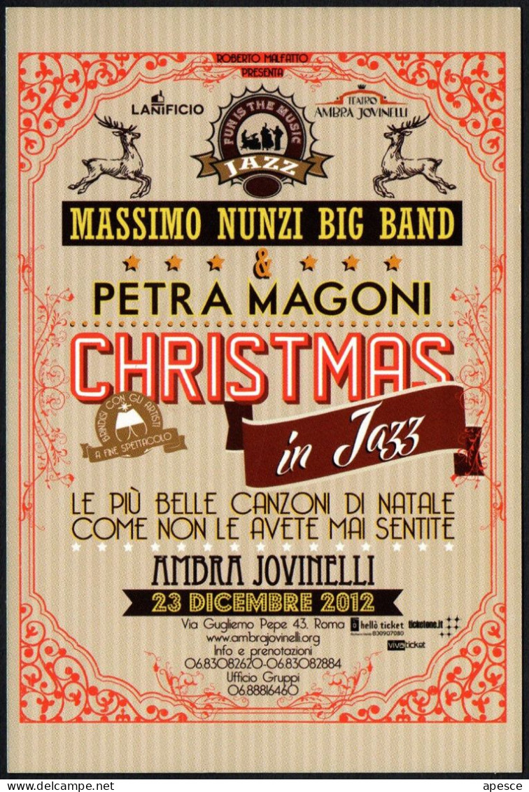 ITALIA 2012 - CHRISTMAS IN JAZZ - PETRA MAGONI - MASSIMO NUNZI BIG BAND - PROMOCARD - I - Musique Et Musiciens