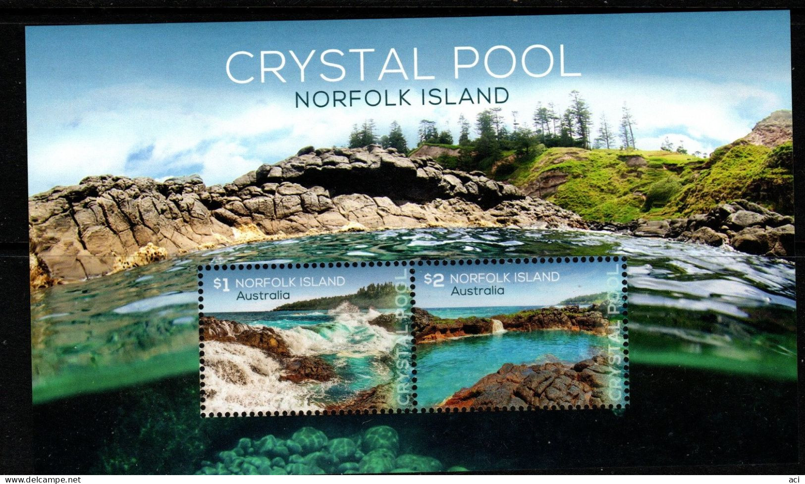 Norfolk Island ASC 1268MS 2018 Crystal Pool, Mini Sheet,mint Never Hinged - Ile Norfolk