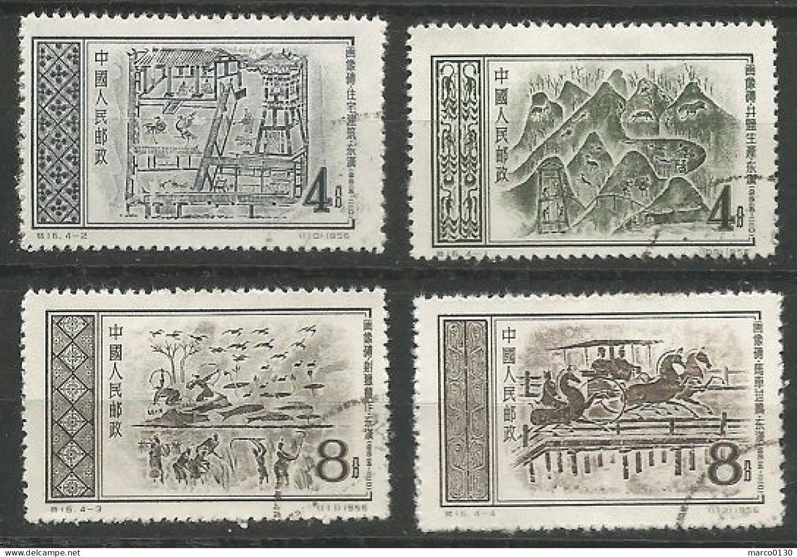 CHINE N° 1081 + N° 1082 + N° 1083 + N° 1084 OBLITERE - Used Stamps