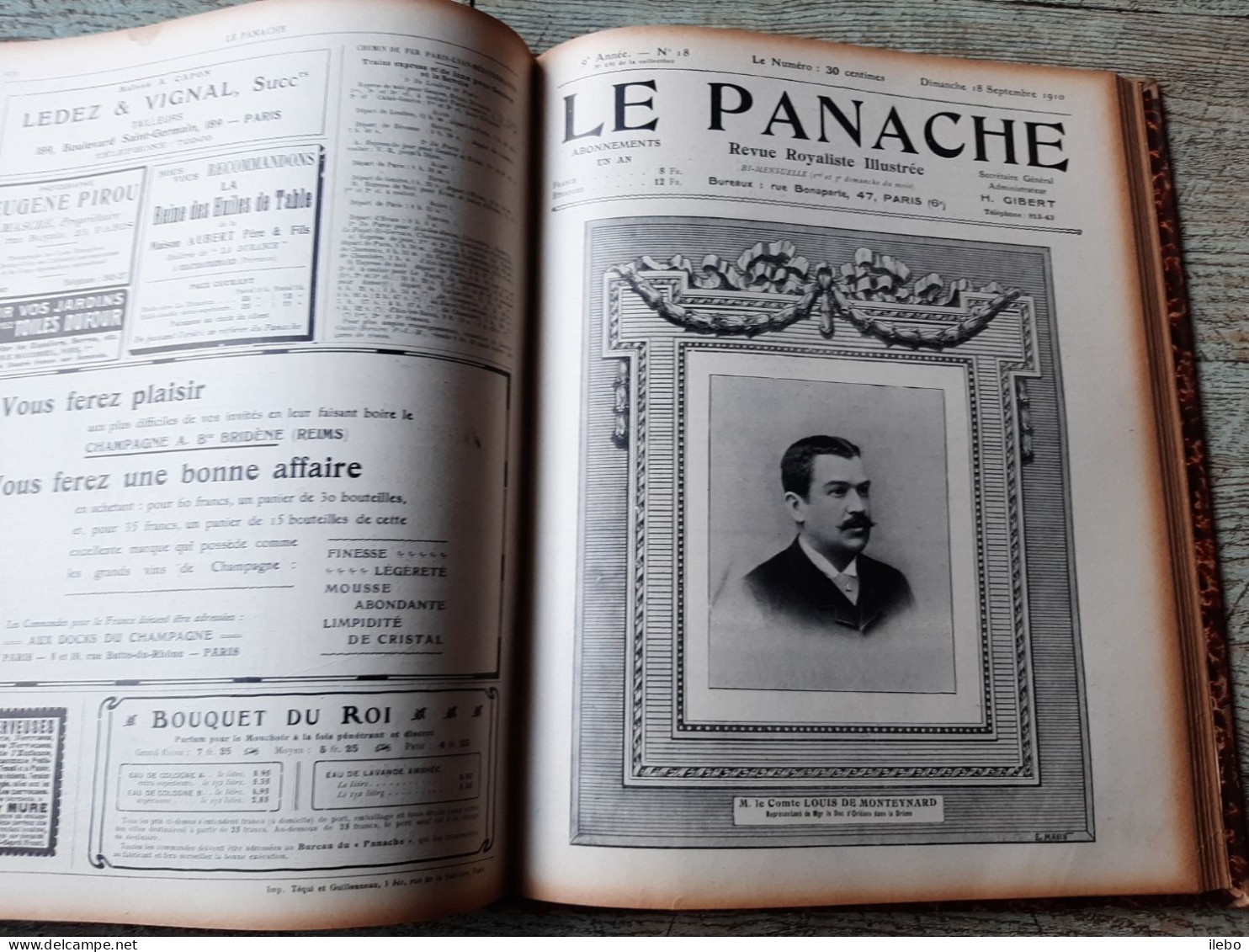 Revue royaliste satirique Le Panache 1910 reliure 16 numéros caricature forain