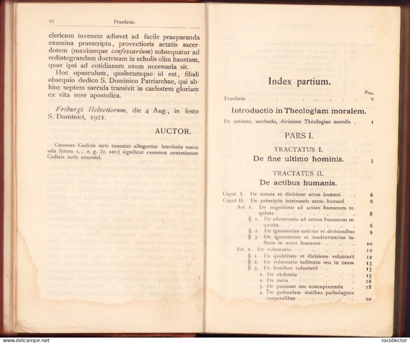 Vademecum Theologiae Moralis In Usum Examinandorum Et Confessariorum Auctore Dominico Prümmer 1921 C4047N - Oude Boeken