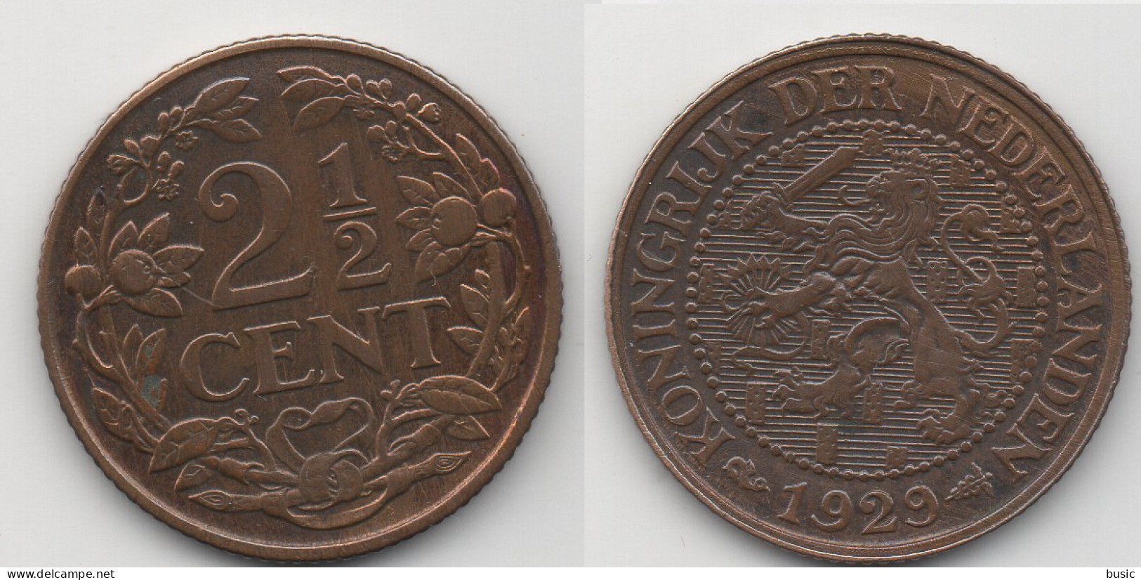 + PAYS BAS + 2 1/2 CENT 1929  + - 2.5 Centavos