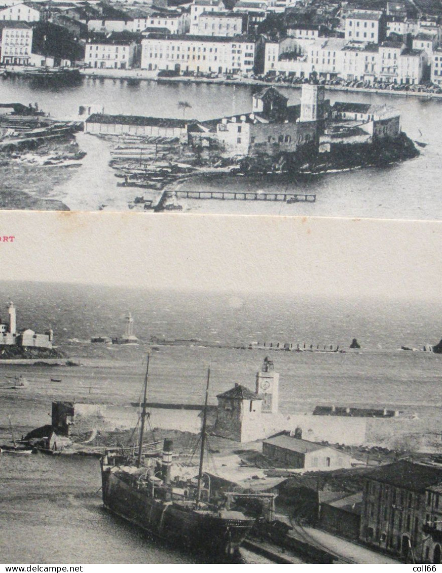 66 Port-Vendres 1904 RARES 3 Carte-lettre (double)Presqu'ile Fort De L'horloge & Quais  éditeur Labouche Dos Scanné - Port Vendres